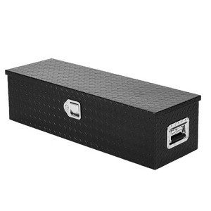 Black 36 Inch Aluminum Truck Bed Tool Box ¨C Heavy Duty Diamond Plate Storage with Lock, Keys & Sliding Shelf for Van/Trailer/Pickup - 1 of 4
