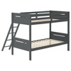 NicBex Twin Over Twin Bunk Bed with Safety Guardrails,Loft Bed with Built-in Ladder for Bedroom,Convertible Bunkbeds,Black/Brown/White/Gray - 2 of 4