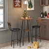 MaseiKar Bar Table, Round Pub Table, 2-Tier with Storage, 37.4" High Top for Small Spaces, with Top Particleboard for Kitchen,Rustic Brown - 2 of 4
