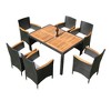 Whisen 7 Piece Outdoor Patio Wicker Dining Set with Acacia Wood Table Top - 4 of 4