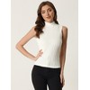 Allegra K Women's Mock Neck Sleeveless Keyhole Back Ribbed Knit Blouses - 4 of 4