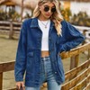 Coolmee Women's Jean Jackets Trendy Button Up Denim Shirt Jacket Oversized Long Sleeve Coat Fashion Clothes with Pockets - 3 of 4