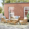 Okak Boho Acacia Patio Acent Chairs/Patio Furniture Set,Wicker Rattan Club Chairs,Set of 1/2/3,Outdoor Conversation Seating for Patio,600lbs Max - 3 of 4