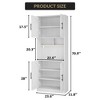 71” Tall Kitchen Pantry Storage Cabinet with Microwave Shelf and LED Light, Storage Cabinet with Door and Shelf, Hutch Cabinet with Storage - 2 of 4