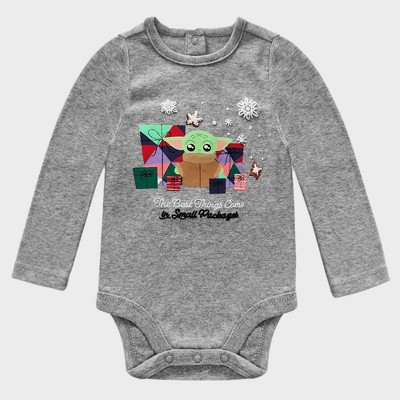 Image of Baby Star Wars Holiday Bodysuit - Gray 12-18M - Disney Store