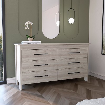 NicBex Stylish Wooden Dresser with 6 Spacious Drawers Minimalist Closet Storage with Superior Top for Bedroom, Living Room, Hallway