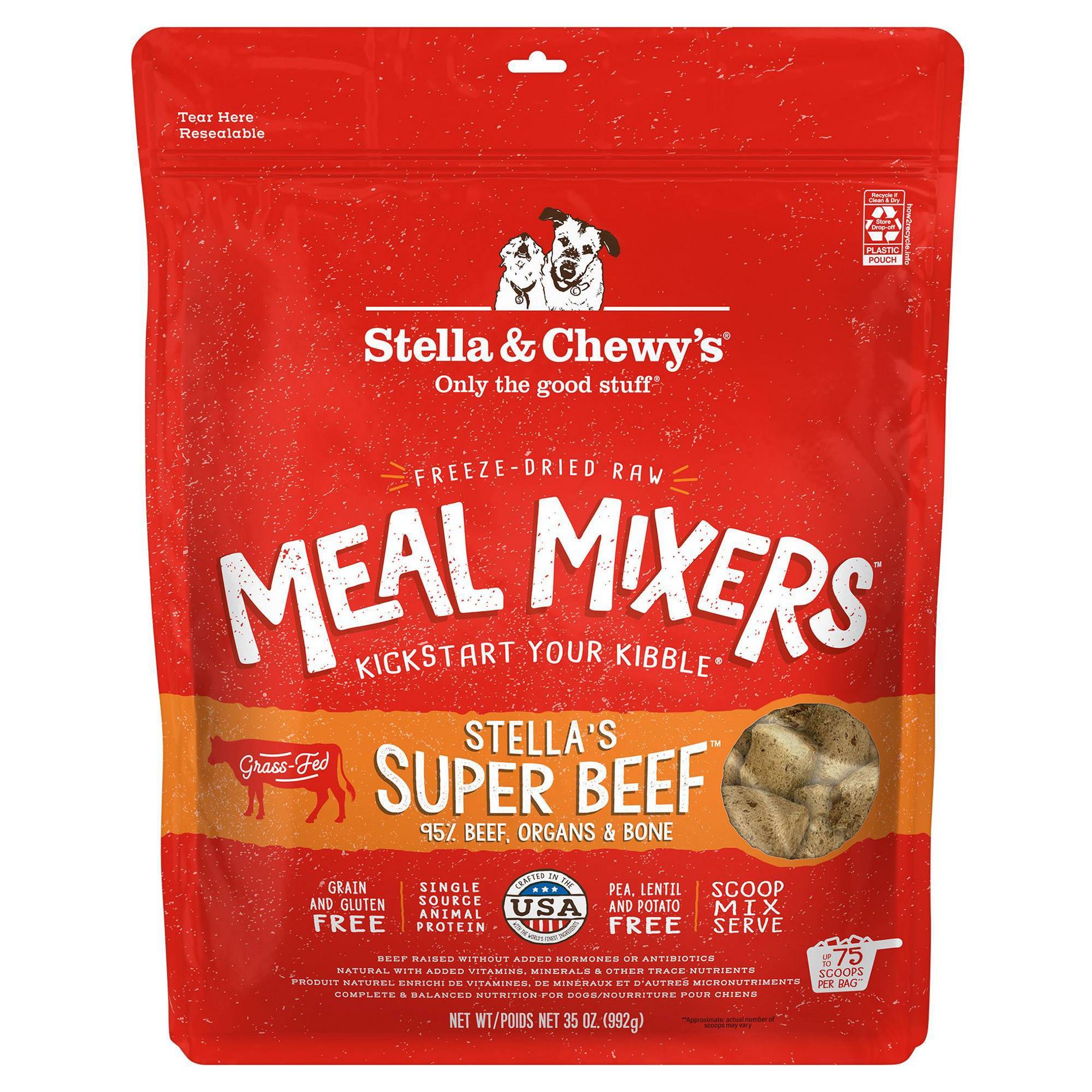 Stella & Chewy's Beef Flavor Freeze-Dried Mixers Dry Dog Food - 35oz