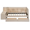 Luxystar Twin Size Upholstered Daybed with 2 Drawers, Shelves, 3 Flip Cabinets and Side Table - 4 of 4