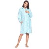 Casual Nights Women's Printed Zipper Front Micro Fleece Robe Duster - 2 of 4