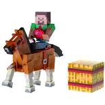 The Zoofy Group LLC Minecraft 3" Action Figure 2-Pack Steve with Brown Horse