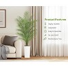 Fake Palm Tree Faux Areca Palm Plants with Full Lifelike Palm Leaves Fake Tropical Palm Tree with Tall Trapezoidal Prism White Pot - 4 of 4