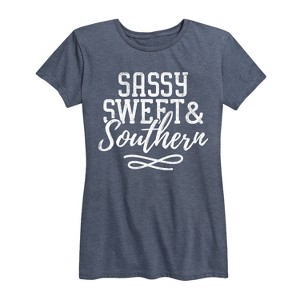 Women's - Instant Message - Sassy Sweet and Southern Short Sleeve Graphic T-Shirt - 1 of 4