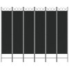 vidaXL 6-Panel Room Divider Black 94.5"x78.7" Fabric - 3 of 4