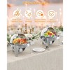 GustoWave 6.3 Quart Round Roll Top Chafing Dish Buffet Set, Stainless Steel Buffet Food Warmer Servers Chafer for Catering with Glass Window , Silver - 4 of 4