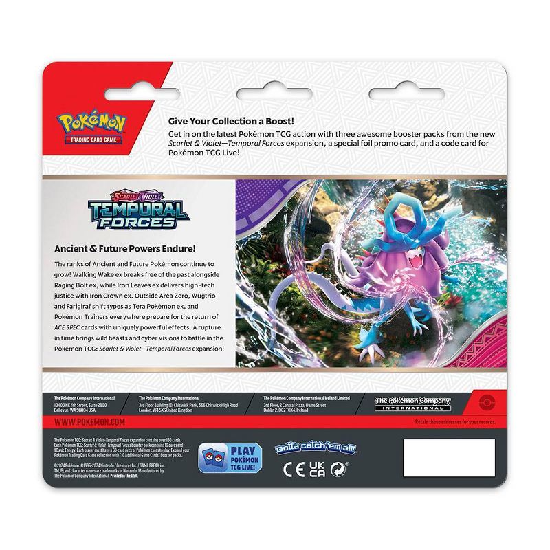 Pok&#233;mon Trading Card Game: Scarlet &#38; Violet&#8212; Temporal Forces Three-Booster Blister Cyclizar, 2 of 4