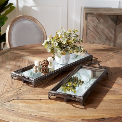 Antique Style Mirror Tray or Wall Decor (Set of 2)
