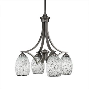 Toltec Lighting Zilo 4 - Light Chandelier in  Graphite with 5" Black Fusion Shade - 1 of 1