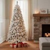 HomeRoots 6' White Pre Lit Full Flocked Fir Christmas Tree - 2 of 4