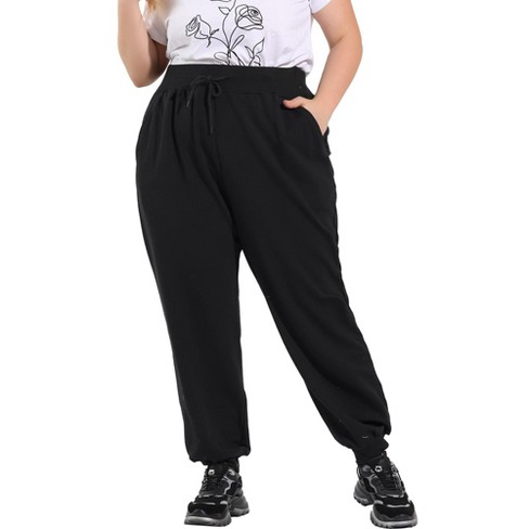 Agnes Orinda Women's Plus Size Drawstring Elastic Waist Cargo Pants With  Pockets Black 4x : Target