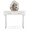 Sapphtopaz Makeup Vanity Desk with Lights Elegant Vanity Desk with Socket, Hairdryer Shelving, Mirror, Drawer for Bedroom, Powder Room - 3 of 4