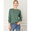 Allegra K Women's Fall Winter Long Sleeve Polka Dots Knitted Pullover Tops - 3 of 4