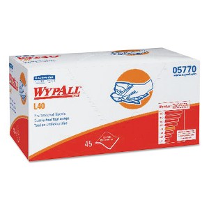 WypAll L40 Towels, Pro Towels, 12 x 23, White, 45 / Box, 12 Boxes / Carton - 1 of 1