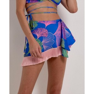 Women's Ocean Leaf Fringe Trim Sarong - PatBo - 1 of 1