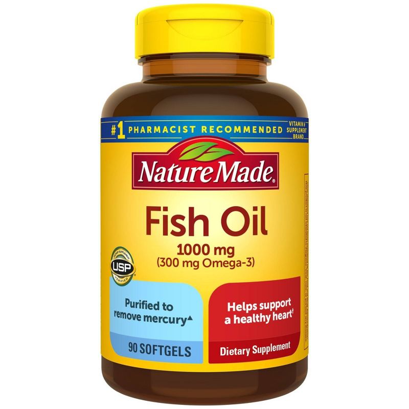 Nature Made Fish Oil Omega-3 Dietary Supplement Softgels, 1 of 11