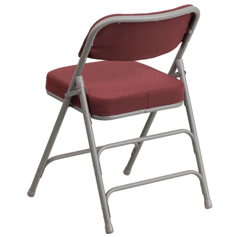 Emma and Oliver 2 Pack Premium Curved Triple Braced & Hinged Fabric Upholstered Metal Folding Chair, 5 of 8