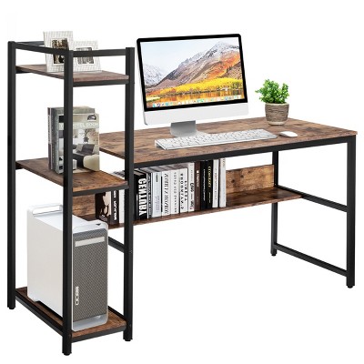 Tangkula Multifunctional Computer Desk With Storage Shelves Stable ...