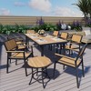 Pamapic 10-Piece Aluminum Outdoor Patio Dining Set with Rectangle Table, Small Side Table and 8-Stackable Chairs - 2 of 4