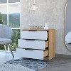 XIYUYEU 3 Single Drawers Dresser,Minimalist Chest of Dressers for Bedroom,Living Room,Entryway,White+Brown - 4 of 4