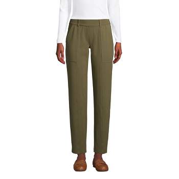 Lands' End Women's Tall Starfish High Rise Pintuck Straight Leg Elastic  Waist Pull On Ankle Pants 