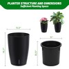 Planter Set of 2, Self-Watering Flower Pots for Indoor and Outdoor Use, Large Planters with Built-In Drainage System and Water Level Monitor - 2 of 4