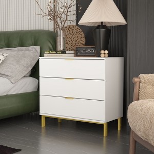 Famapy Dresser Large Nightstand With 3 Drawers and Metal Accents Storage Cabinet - 1 of 4