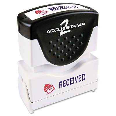 Accustamp2 Pre-Inked Shutter Stamp with Microban Red/Blue RECEIVED 1 5/8 x 1/2 035537
