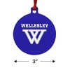 Wellesley College Primary Logo Aluminum Holiday Christmas Tree Ornament - 3 of 4