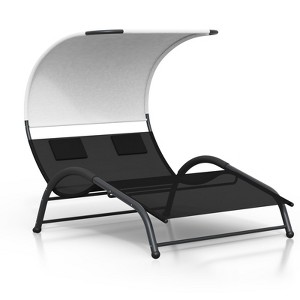 Textilene Outdoor Lounger Chairs Set of 2 – Lightweight (10 lbs Each) Poolside Recliners with UV-Resistant Fabric - 1 of 4