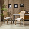 MAYEERTY Set of 2 French Country Dining Chairs, Cane Backrest Upholstered Seat Fluted Legs Rubberwood Frame, Kitchen Dining Room - 2 of 4