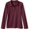 Lands' End School Uniform Kids Long Sleeve Feminine Fit Interlock Polo Shirt - 2 of 3