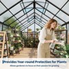 8×16 FT Greenhouse for Outdoors,Aluminum Frame, Features Roof Vent & Window for Ventilation,Includes Lockable Door & Ground Nails, for Garden Yard - 4 of 4
