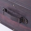 Vintiquewise Vintage Style Brown Wooden Suitcase with Leather Trim - 4 of 4