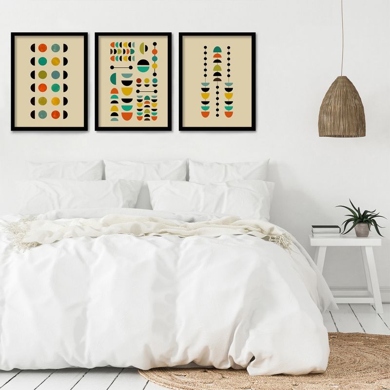 Americanflat Mid Century (Set Of 3) Triptych Wall Art Contemporary Circles By Monica Pop - Set Of 3 Framed Prints, 3 of 7