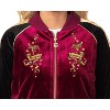 Seven Times Six Harry Potter Womens' Magical Creatures Bomber Velour Zip-Up Jacket Red - image 2 of 4