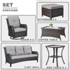 POCASSY Outdoor Patio Furniture Set, Wicker Rattan Sofa,Rocking Chair,Ottoman And Table Set. (Set Of 7 Pieces) - 4 of 4