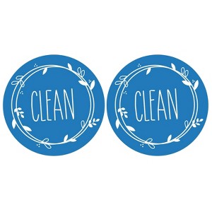 Unique Bargains Dual Side Round Dishwasher Clean Dirty Sign Magnet 2 Pcs - 1 of 4