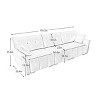 Large 3-Seater Sofa for Living Room, 110.2" Chenille Fabric Couch with Tufted Back, High-Resilience Foam and 2 Pillows – Cuddlewood - 4 of 4