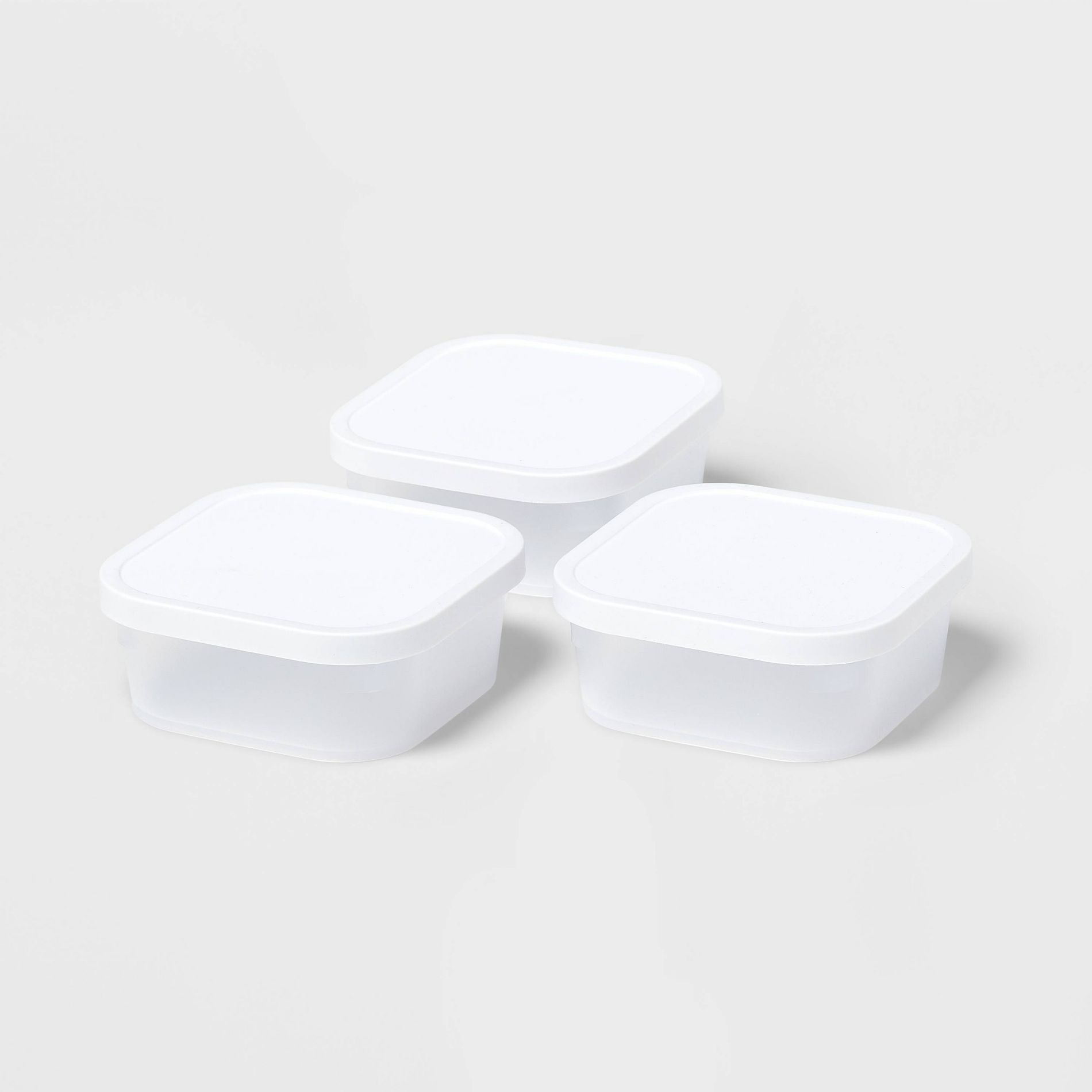 3pk Click in Place 13oz Shallow Insert Storage Containers White and Clear - Brightroom™