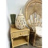 Essential Decor & Beyond 16.3" Natural Bamboo Glass Candle Holder Tabletop Lantern With Handle - 3 of 4