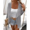 BLUEMING Womens Open Front Cardigan Extra Lightweight Crochet Cardigan Beach Sheer Sweater Cover Up Tops - 2 of 3